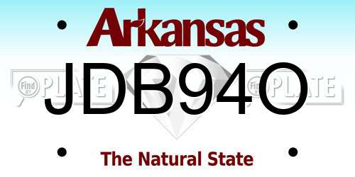 JDB94O Arkansas License Plate