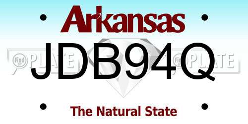 JDB94Q Arkansas License Plate