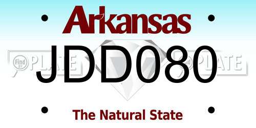 JDD080 Arkansas License Plate