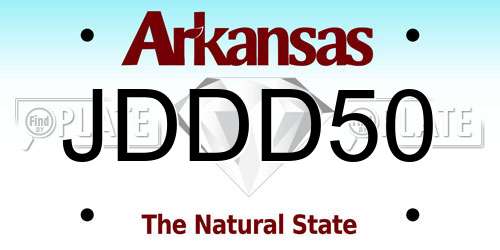 JDDD50 Arkansas License Plate