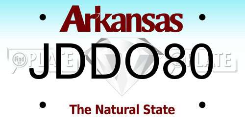 JDDO80 Arkansas License Plate