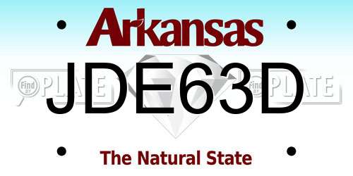 JDE63D Arkansas License Plate