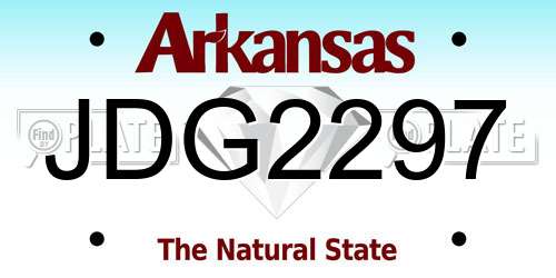 JDG2297 Arkansas License Plate