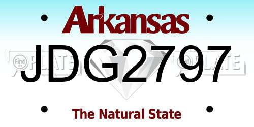 JDG2797 Arkansas License Plate