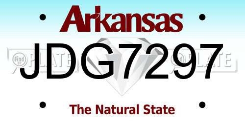 JDG7297 Arkansas License Plate