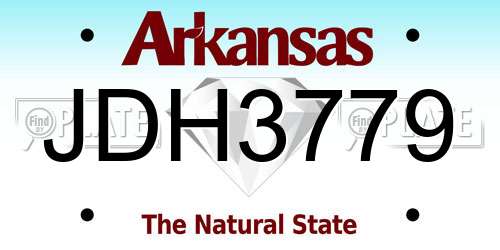 JDH3779 Arkansas License Plate