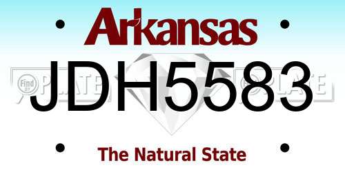 JDH5583 Arkansas License Plate