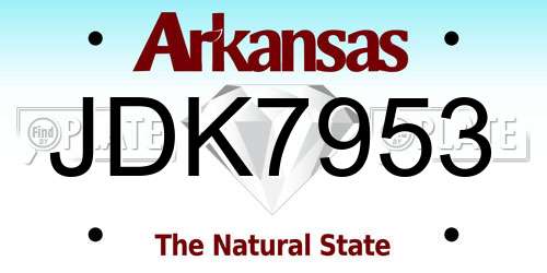 JDK7953 Arkansas License Plate