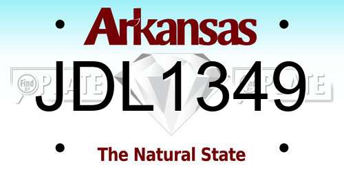 JDL1349 Arkansas License Plate