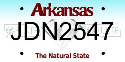 JDN2547 Arkansas License Plate