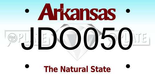 JDO050 Arkansas License Plate