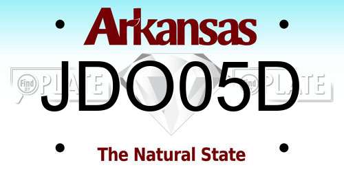 JDO05D Arkansas License Plate