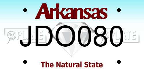 JDO080 Arkansas License Plate