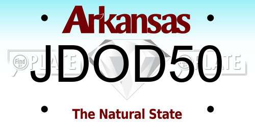 JDOD50 Arkansas License Plate