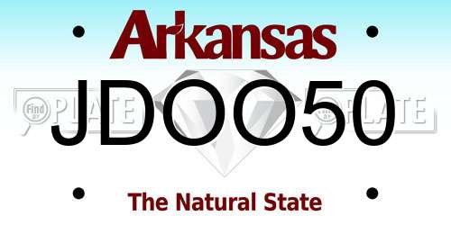 JDOO50 Arkansas License Plate
