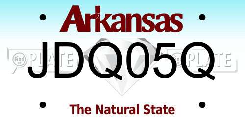 JDQ05Q Arkansas License Plate