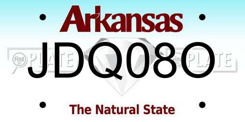 JDQ08O Arkansas License Plate