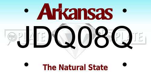 JDQ08Q Arkansas License Plate