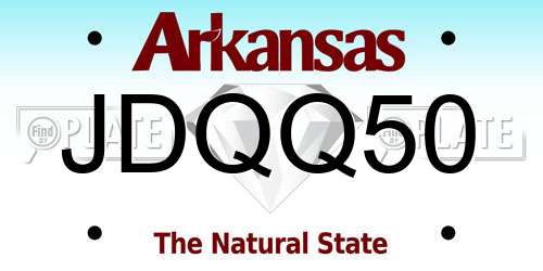 JDQQ50 Arkansas License Plate
