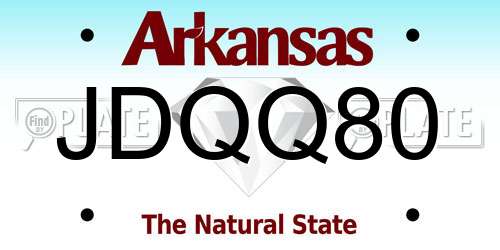 JDQQ80 Arkansas License Plate