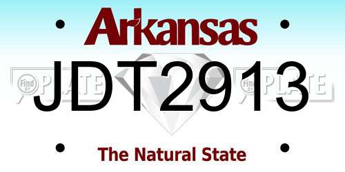 JDT2913 Arkansas License Plate