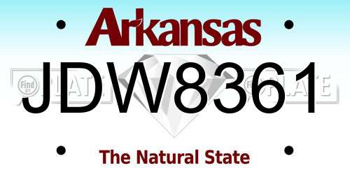JDW8361 Arkansas License Plate