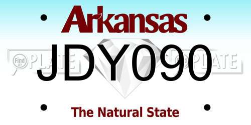 JDY090 Arkansas License Plate