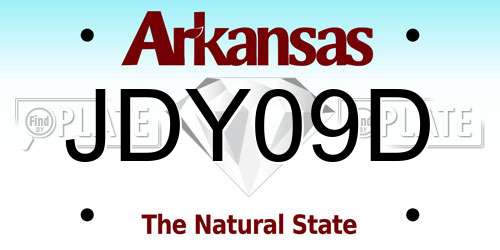 JDY09D Arkansas License Plate