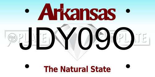 JDY09O Arkansas License Plate