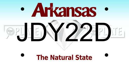 JDY22D Arkansas License Plate