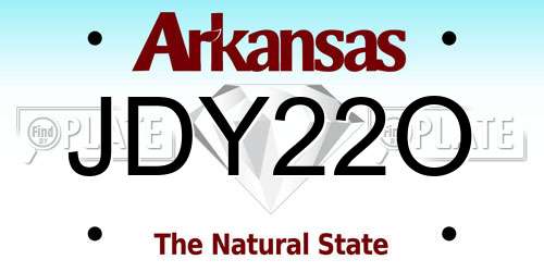 JDY22O Arkansas License Plate