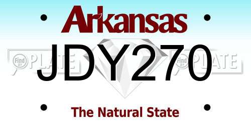 JDY270 Arkansas License Plate