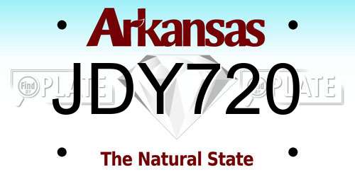 JDY720 Arkansas License Plate