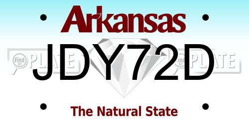 JDY72D Arkansas License Plate