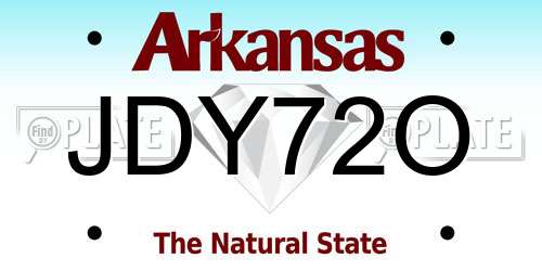 JDY72O Arkansas License Plate
