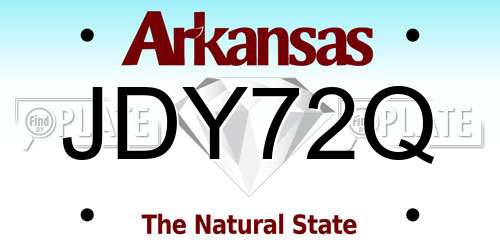 JDY72Q Arkansas License Plate