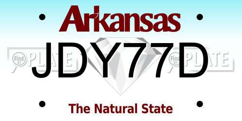 JDY77D Arkansas License Plate