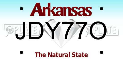 JDY77O Arkansas License Plate