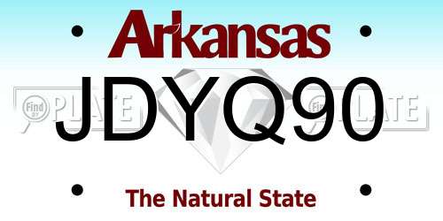 JDYQ90 Arkansas License Plate