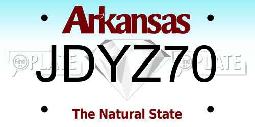 JDYZ70 Arkansas License Plate