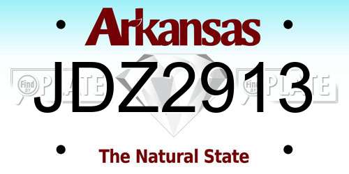 JDZ2913 Arkansas License Plate