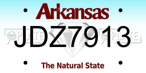 JDZ7913 Arkansas License Plate