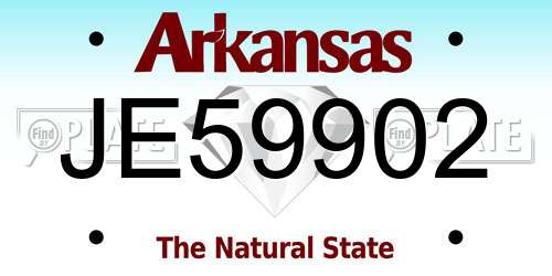 JE59902 Arkansas License Plate