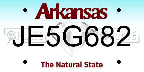 JE5G682 Arkansas License Plate