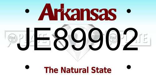 JE89902 Arkansas License Plate