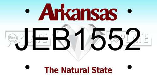 JEB1552 Arkansas License Plate