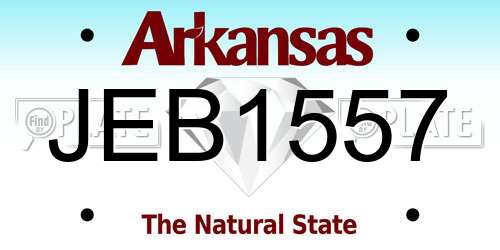 JEB1557 Arkansas License Plate