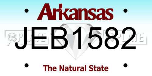 JEB1582 Arkansas License Plate