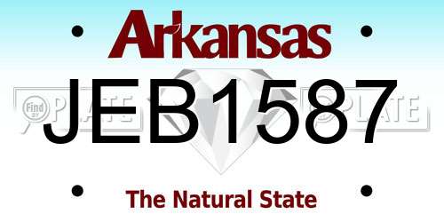 JEB1587 Arkansas License Plate