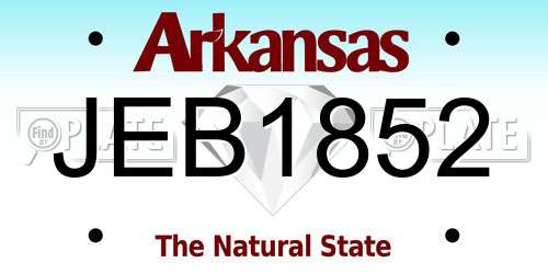 JEB1852 Arkansas License Plate